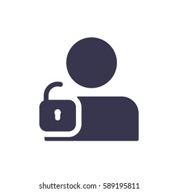 User login or authenticate icon, vector, flat design style