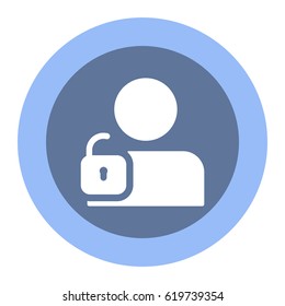 User login or authenticate icon, vector, flat design style
