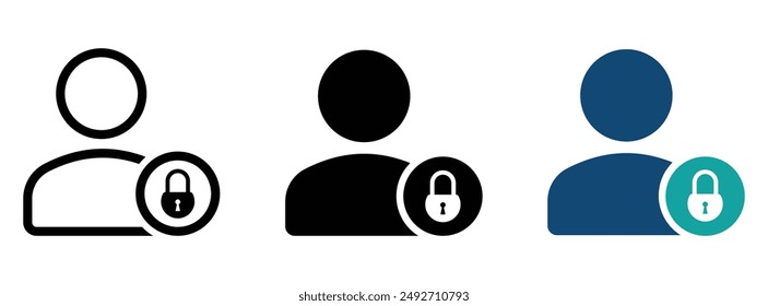 Benutzerkontensymbol oder Authentifizierungsvektorsymbole Login