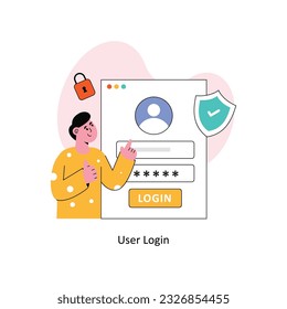 User Login Flat Style Design Vector illustration. Stock illustration