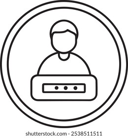 User login icon silhouette vector art