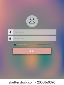 user login page with blur background vector