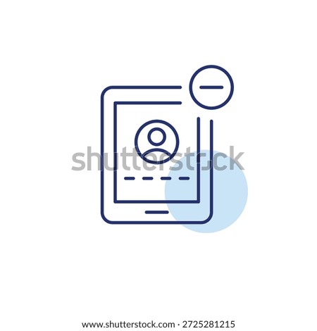 User login page on tablet and minus. Account unavailable, error. Pixel perfect, editable stroke vector icon