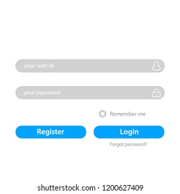User Login and register user interface template. Vector Illustration