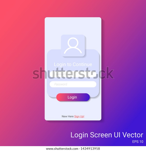 User Login Ui Screen Gradient Background Stock Vector (Royalty Free ...