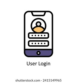 User Login vector Filled outline icon style illustration. EPS 10 File