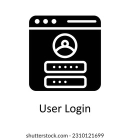 User Login  Vector Solid Icon Design illustration. Seo and web Symbol on White background EPS 10 File