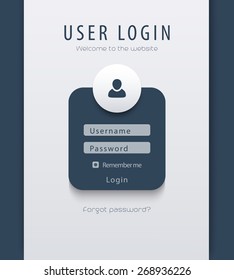 User Login window concept in blue, vector illustration, eps10, easy to edit