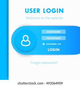 Blue Login Page Vector Stock Vector (Royalty Free) 86916619