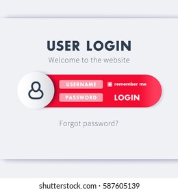 User Login window, web page vector template