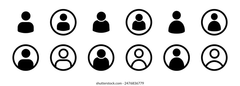 Logotipo del usuario. Señal de administrador. Conjunto de Vector de avatar. Símbolo de contacto.