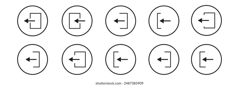 User logout icon set, Logout symbol collection on white background