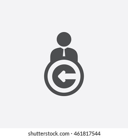 User Logout Icon in trendy flat style isolated on gray background. User Logout symbol for your web site design, picture, art, logo, app, UI. Vector illustration, EPS10 and JPEG file