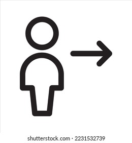 User logout icon. Vector and glyph