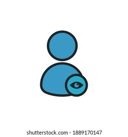 Das Farbsymbol des Benutzers sieht linear aus. Bearbeitbarer Strich. Einfache Illustration mobiles Konzept und Web-Design. Vorlagenvektor erstellen