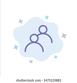 User, Looked, Avatar, Basic Blue Icon on Abstract Cloud Background
