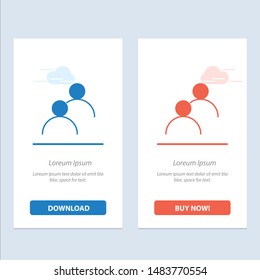 User, Looked, Avatar, Basic  Blue and Red Download and Buy Now web Widget Card Template