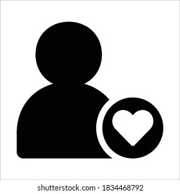 Ilustración del icono del vector de amor de usuario
