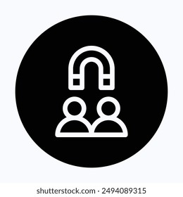 User And Magnet, Engage Avatar Vector Icon, 