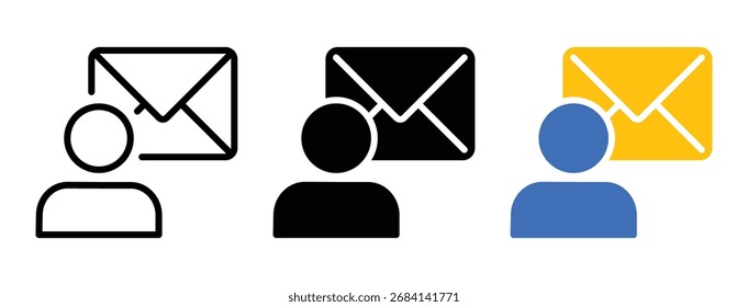 User Mail or New Message Icon Set