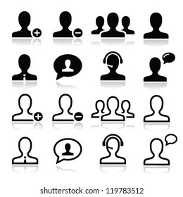 User man avatar icons set