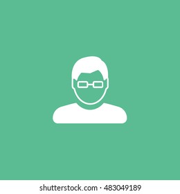 User Man Glasses Flat Icon On Stock Vector (Royalty Free) 483049189 ...