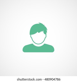 User Man Green Flat Icon On White Background