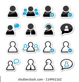 User man icon labels set for website