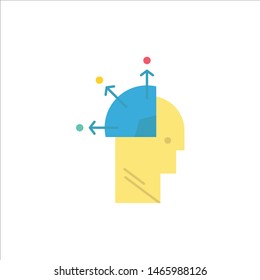 User, Man, Mind Programming, Art  Flat Color Icon. Vector icon banner Template. Vector Icon Template background