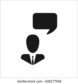 User man speak sign simple icon on  background
