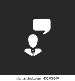 User man speak sign simple icon on  background