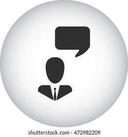 User man speak sign simple icon on  background