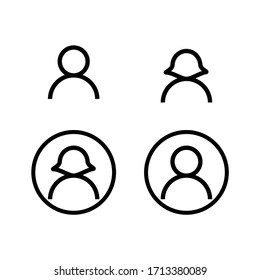 User man and woman profile login icon symbol vector