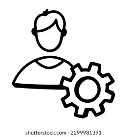 User management a hand drawn icon is editable and premium 