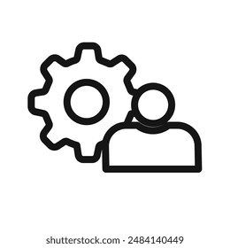 User Management Icon black and white vector sign