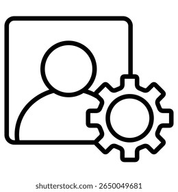 Benutzerverwaltung Symbol flache dünne Umrisslinie, Logo