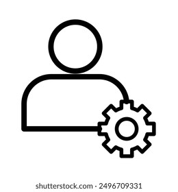 User Management Icon linear logo mark in black and white