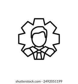 User Management Icon outline collection in black and on white background