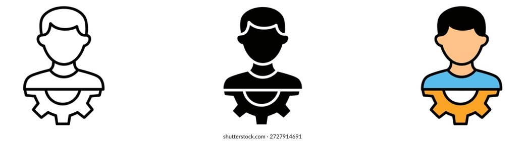 Vector de icono de gestión de usuarios. configuración de Cuenta, personalización, símbolo de Asistencia técnica. Ilustración vectorial.