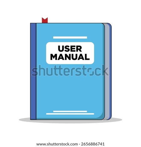 User manual book. User manual, guide, instruction, guidebook, Handbook illustration. Rules guideline or user manual book. Settings, instruction and support concept.