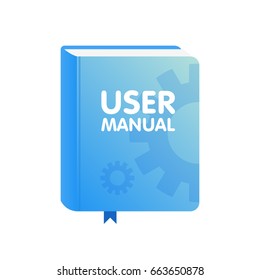 User Manual Book Icon. Flat Vector Illustration.