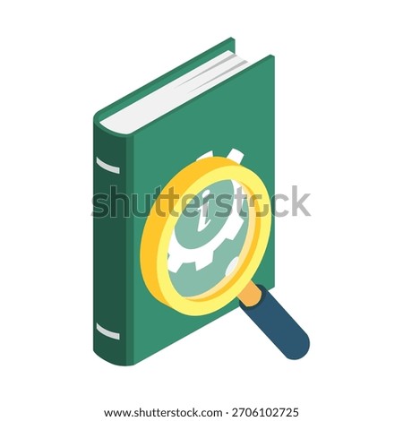 User manual book icon. Information book. 3D isometric illustration. Isolated vector for banner, poster, presentation, infographic, webs, apps and other uses.