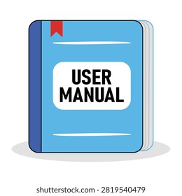 User manual book icon representing instruction guide documentation reference handbook and educational information resource isolated on white background modern vector illustration for business and learning
