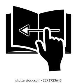 User manual concept icon in modern silhouette style design. Vector illustration isolated on white background.