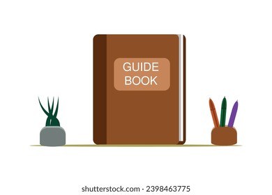 User manual guide book concept, guidance manual instruction Guidebook on table