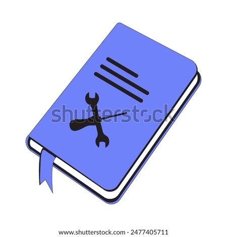 User manual, guide, instruction, guidebook, Handbook isometric concept. Vector illustration. User guide manual book illustration in flat style with settings icon. Concept of User Manual.