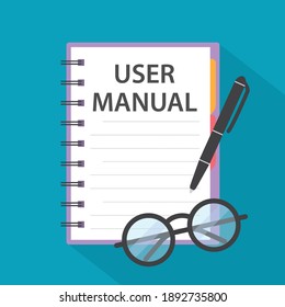 user manual handbook instruction- vector illustration