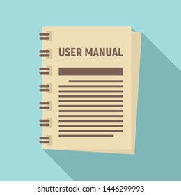 User manual icon. Flat illustration of user manual vector icon for web design