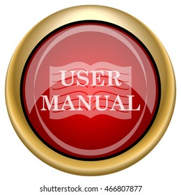 User manual icon. Internet button on white background. EPS10 vector.
