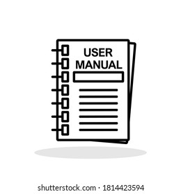 User Manual Icon In Trendy Flat Style. User Guide Book Symbol For Your Web Site Design, Logo, App, UI Vector EPS 10. 